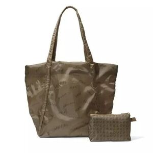 Victoria's Secret Pink Logo 2-piece Weekender Packable Tote Bag Olive Green NWT